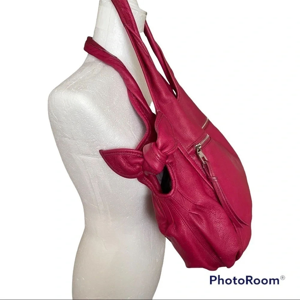Kooba Carmine Fushia hobo bow bag